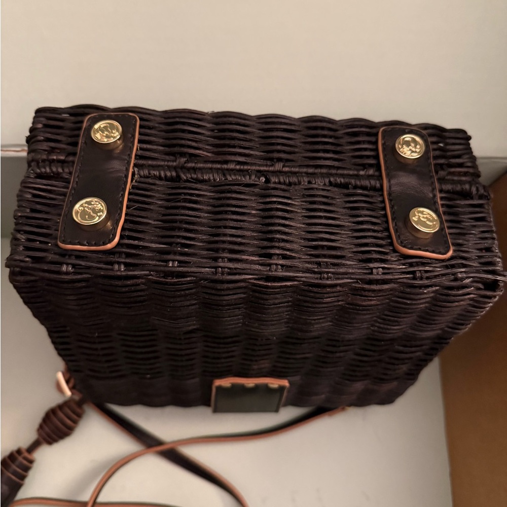 Spartina 449 Black Wicker Crossbody/Handbag - Picture 6 of 6